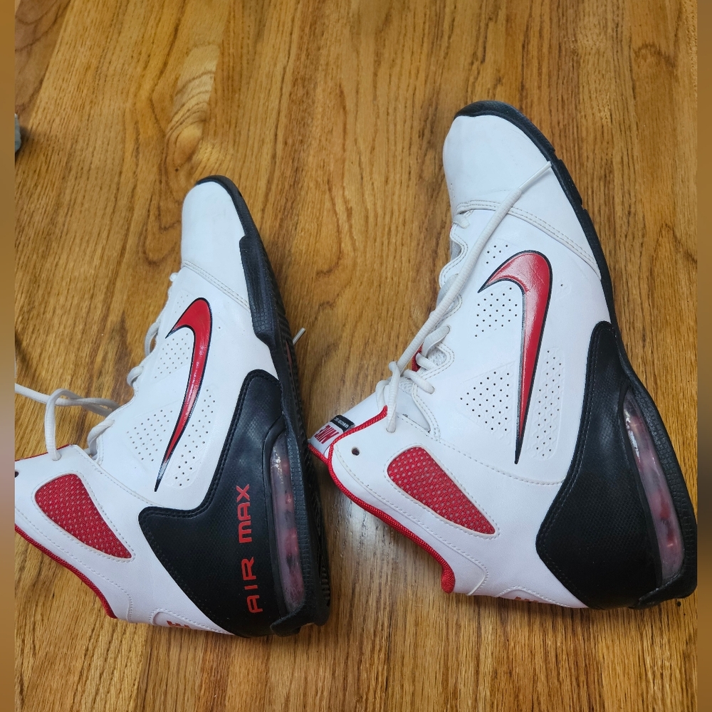 Great Condition. Nike Air Max White and Black with Red Accents